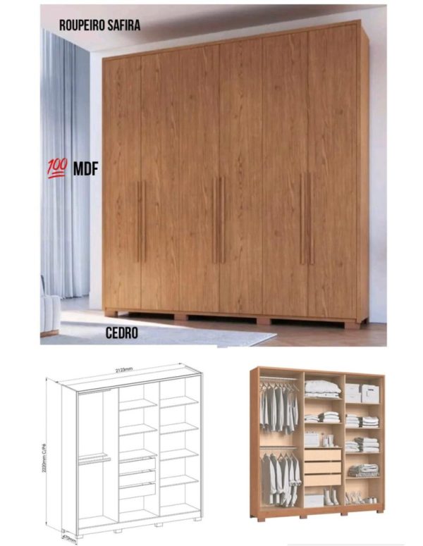 Roupeiro Safira 100% MDF - Imagem 2