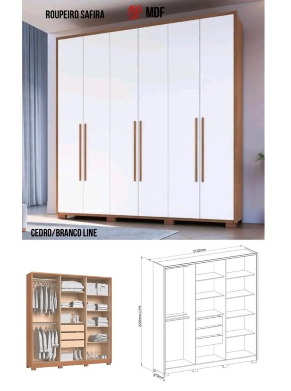 Roupeiro Safira 100% MDF - Imagem 3