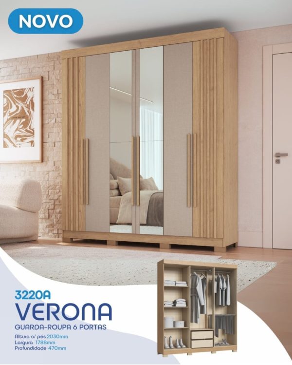 Roupeiro Verona 6 Portas - Imagem 4